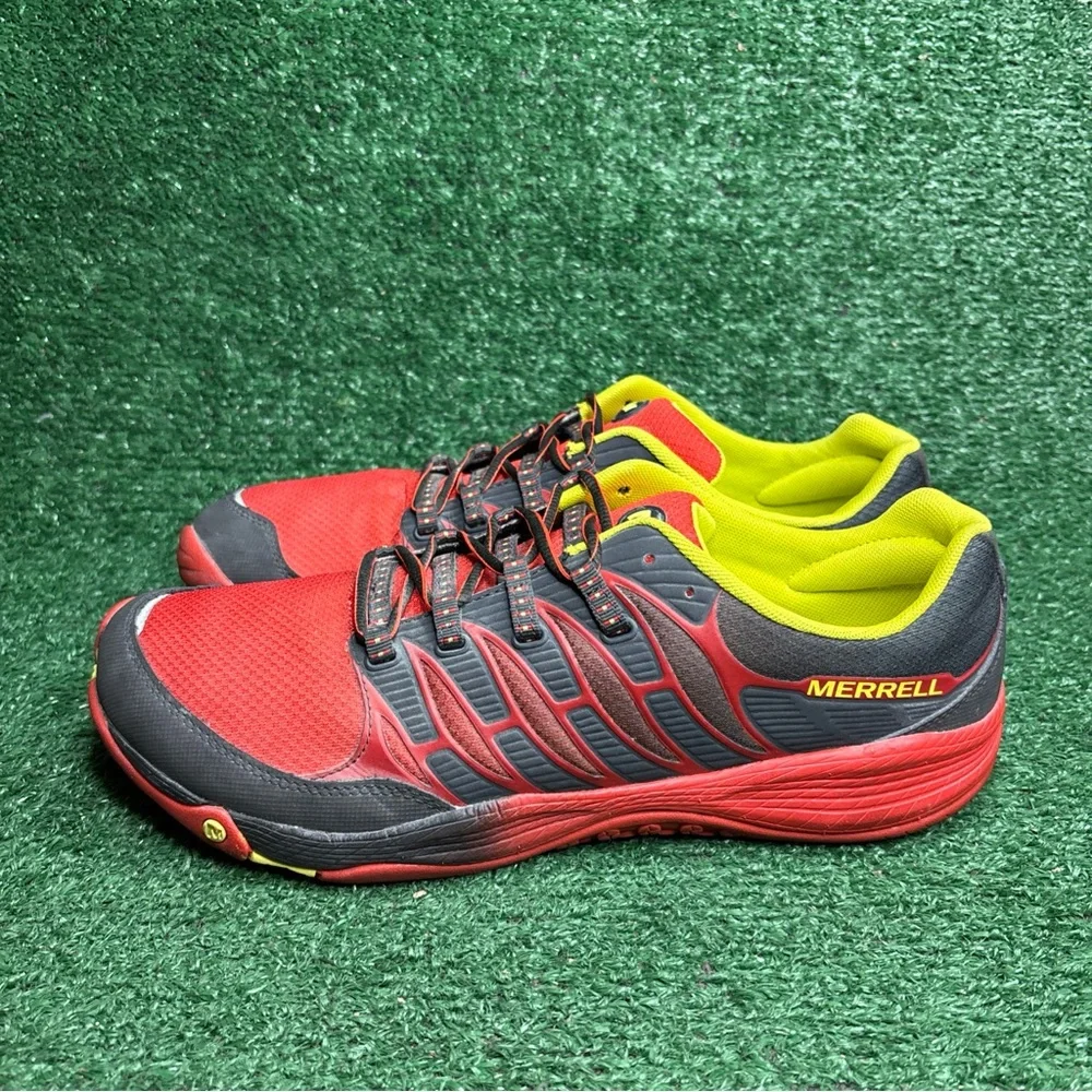 Merrell All Out Fuse‎ Red Low Top Barefoot Running Shoes Men's Size 12